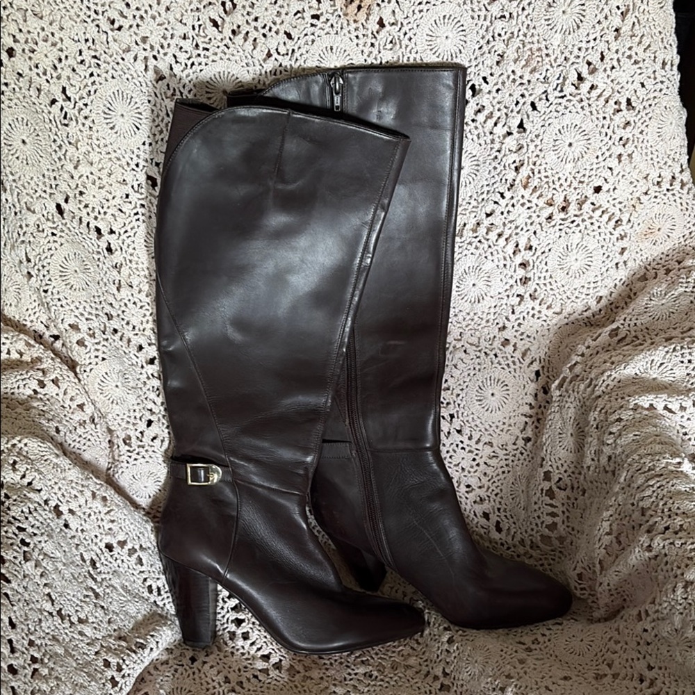 Marc Fisher Brown Heeled Boots Timeless Style